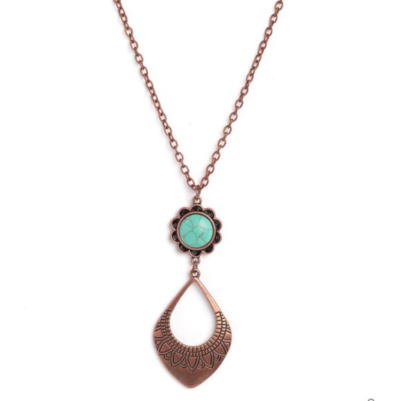 Paparazzi Jewelry Accessories - Stone TOLL - Copper Necklace - Vintage - Picture 5 of 6